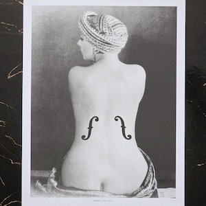 Man Ray &quot;Entrance Violin, 1924&quot; Monochrome Fine Art Print Vintage Photographic Art On the back, copyright and description of the work.