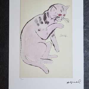 Sam the Cat - Limited Edition Offset, Certificate. Andy Warhol Dimensions: 56 x 38.3 cm. (Pop Art # Wall Art # Lithograph)