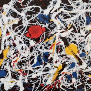 Jackson Pollock &quot;Number 15, 1948&quot; Vintage poster 2006 Title and description of the work on the back, dimensions 36.5 x 28.5 cm.