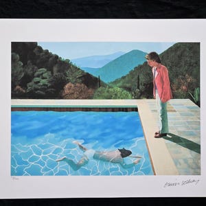 Piscina con due figure - David Hockney Edizione riprodotta in 500 esemplari, stampata offset. (Arte della parete # Arte Moderna # Poster)