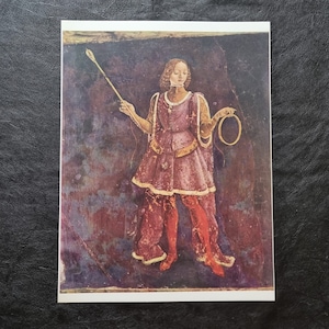 Francesco Del Cossa (1436 - 1478) &quot;Symbolic figure relating to the month of March&quot; Vintage lithographic print from 1964