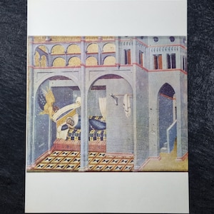 Pietro Lorenzetti (1285 - 1348) &quot;The Dream of Shebach, Father of the Prophet Elijah&quot; Vintage lithographic print from 1964