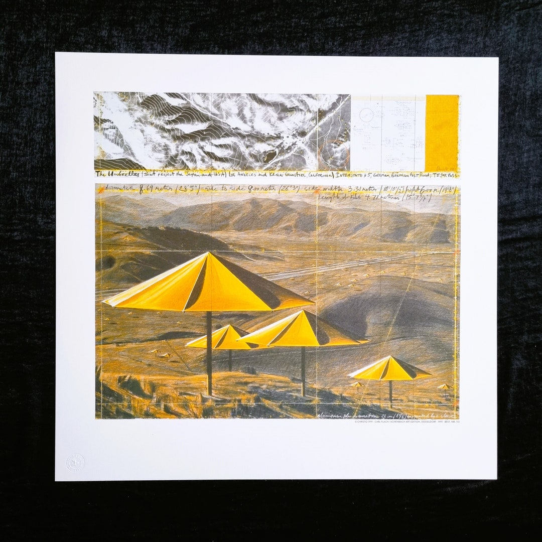 Christo the Umbrellas California USA off Set Lithograph From 1991