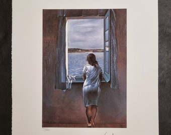 Girl at the window Salvador Dalì Limited edition, numbered in pencil.(Dalí Painter # Surrealism # Modern Art)