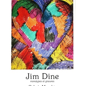 Jim Dine &quot;Heart&quot; Color offset lithographic poster - created for an exhibition at Gallerie Maeght 1983