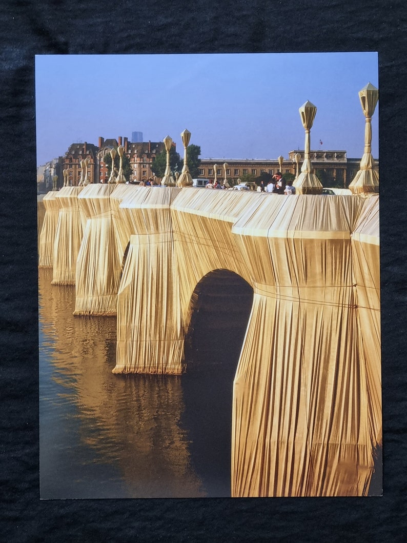 Christo and Jeanne Claude The New Wrapped Bridge 1975 On the back copyright, title and description of the work, dimensions 33 x 25 cm. image 4