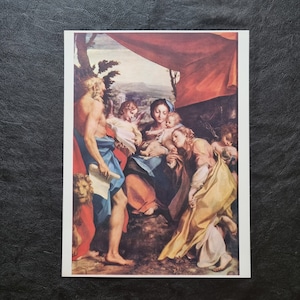 Antonio Allegri known as Correggio (1490 - 1534) &quot;The Madonna of San Gerolamo&quot; Vintage lithographic print from &#39;64