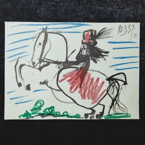 Pablo Ruiz Picasso (Málaga, 1881 – Mougins, Frankreich, 1973) Vintage-Lithographie auf Vellin-Papier aus der Toros y Toreros-Serie – 1961