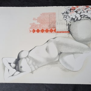 Piero Tredici &quot;A day like another&quot; Lithograph with certificate from the 1970s, signed and numbered by the artist, size 50/70 cm.