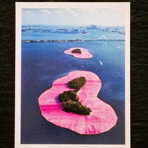 Christo and Jeanne Claude &quot;Surrounded Islands Project for Biscayne Bay Miami Florida, 1980&quot; On the back licensed ©Christo/Photo : Wolfgang Volz.