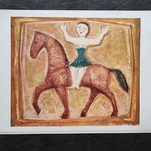 Massimi Campigli "Cavallerizza, 1951" Stampa originale del 1965, dimensioni 42 x 31,5 cm