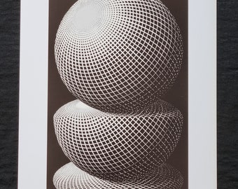 M.C. Escher "Three Spheres I, 1945" Vintage Poster, 2004 Taschen Edition