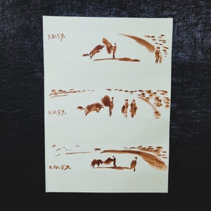 Pablo Ruiz Picasso (Málaga, 1881 - Mougins, Francia, 1973) Litografia vintage su carta Vellin della serie Toros y Toreros - 1961