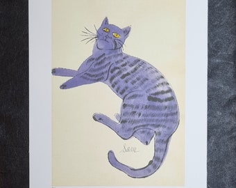 Andy Warhol "Cat Sam" Limited edition, certificate (Pop Art # Wall Art # Lithograph) Dimensions: 56 x 38.3 cm. 15.07" x 22.162