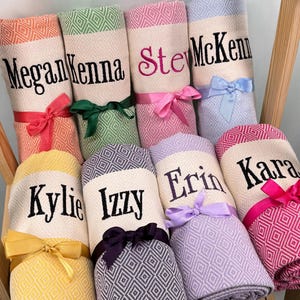 Bachelorette Party Favor,  Personalized Towel, Bridesmaid Gift, Beach Towel, Custom Wedding Gift,  Personalized Gift , Turkish Beach Towel