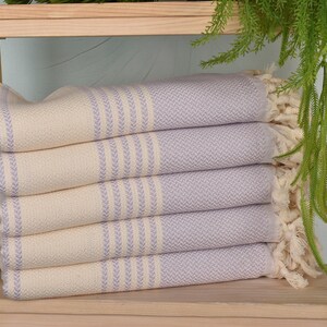 Striped Towel, 40&quot;x71&quot; Lilac Cotton Towel, Turkish Beach Towel, Turkish Towel Beach, Gift For Best Friend, Best Friend Gift Ideas,