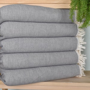 24&quot;x40&quot; Dark Gray Cotton Tea Towel, Turkish Tea Towel, Bathroom Towels, Spa Gift, Wedding Favors, Solid Dish Towel, Decorative Towel,