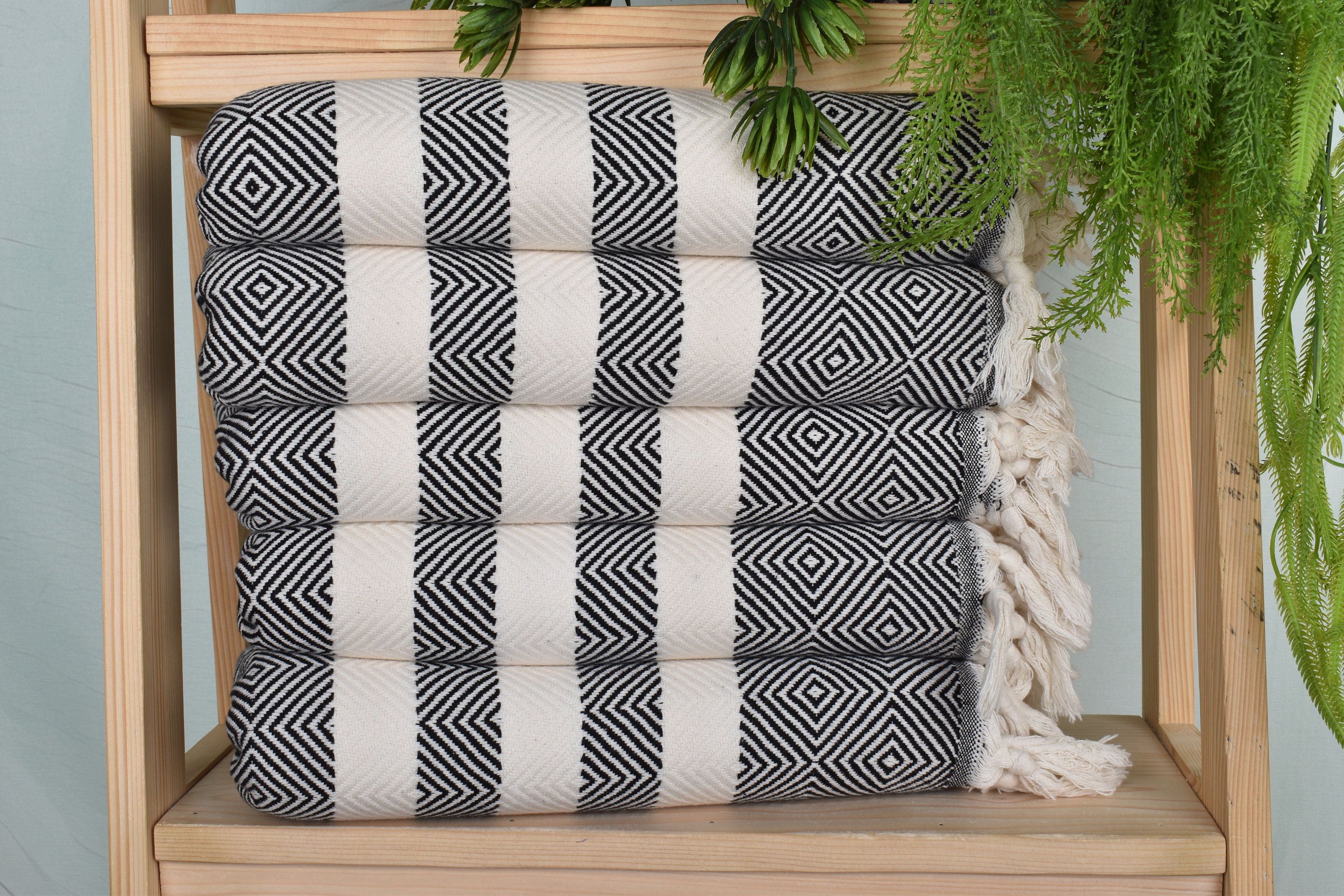 Kitchen Towels Diamond Weave Linen Bath Towel 20