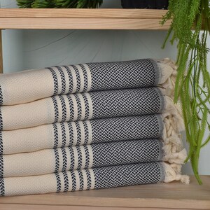 40&quot;x71&quot; Navy Cotton Towel, Striped Towel, Turkish Bath Towel, Bachelorette Party Favors, Turkish Towel Beach, Engagement Gift,