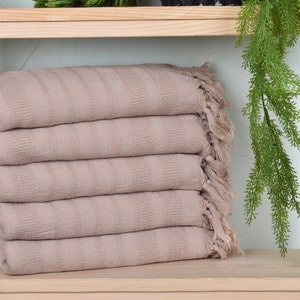 Stonewashed Striped Towel, Bachelorette Party Gifts Bridesmaids, Home Decor Gifts, Turkish Bath Towel, 36x67 Inches Beige Cotton Towel,
