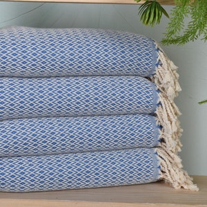 Diamond Towel, Bridesmaid Gift Towel, Bachelorette Party Favors, Bridal Shower Favors, 40&quot;x71&quot; Petrol Blue Cotton Towel,