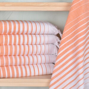 Bachelorette Gifts, 36x67 Inches Orange Cotton Towel, Bachelor Bachelorette Party Favors, Striped Towel, Wedding Gift, Maid Of Honor Gift,