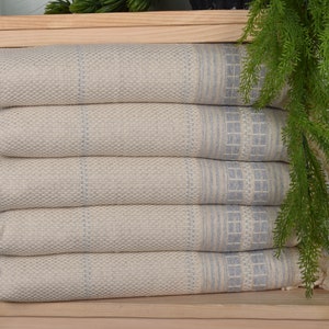 Turkish Hand Towel, Striped Tea Towel, Kitchen Towel, 20x40 Inches Light Gray Linen Tea Towel, Small Bath Towels, Wedding Gift Ideas,