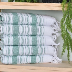 Hochzeitsgeschenk, 32x67 Zoll grünes Baumwolltuch, türkisches Strandtuch, gestreiftes Handtuch, personalisiertes Handtuch, Jahrestagsgeschenk für sie,