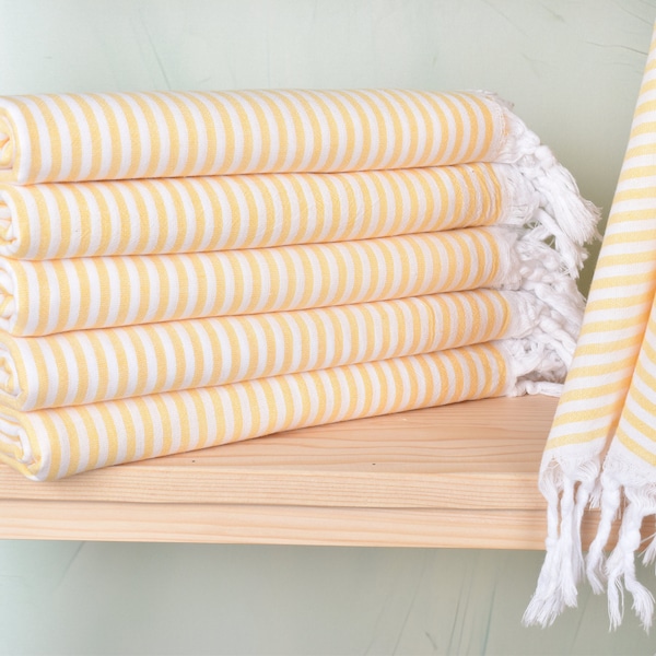 Turkish Towels Beach, Turkish Towel Beach, Yellow Towel, Striped Towel, 36x67 Inches Bridesmaid Bags Personalized, Fouta Towel,