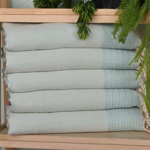 Small Bath Towels, 20&quot;x40&quot; Mint Cotton Tea Towel, Monogram Kitchen Towel, Monogram Hand Towel, Striped Hand Towel, Bachelor Gifts,