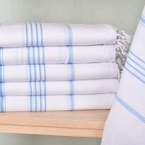 Bachelorette Towel, Personalized Turkish Beach Towel, Light Blue Towel, Striped Towel, 40x71 Inches Customized Beach Towel, Yoga Towel,
