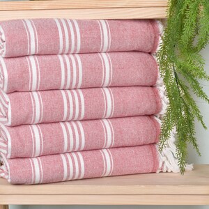 Personalized Gifts, Striped Towel, Bachelorette Party Gift, 40x71 Inches Red Cotton Towel, Personalized Beach Towel, Gift Boxes Towel,