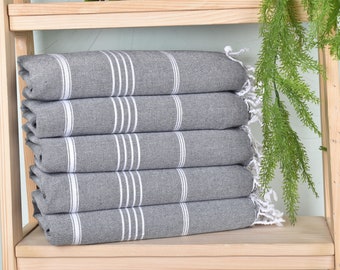 Bachelorette Party Gifts Bridesmaids, Striped Towel, Personalized Beach Towel, 40x71 Inches Dark Gray Cotton Towel, Xmas Gifts,