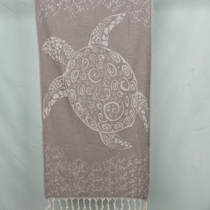 Small Bath Towels, Carretta Patterned Dish Towel, 18x36 Inches Brown Cotton Dish Towel, Custom Hand Towel, Turkish Hand Towel, Family Gift,