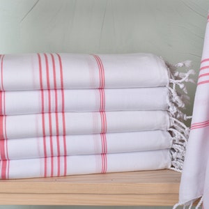 Personalized Turkish Beach Towel, Personalized Turkish Towel, Vermilion Towel, Striped Towel, 40x71 Inches Custom Logo Beach Towel,