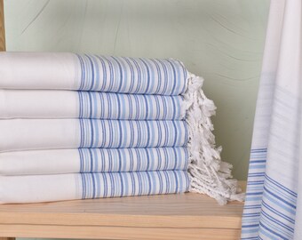 Wedding for Favor,  Personalized Wedding Gifts, Blue Towel, Striped Towel, 40x71 Inches Monogram Towels, Holiday Towel,