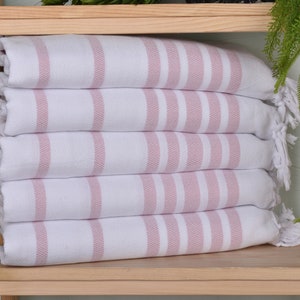 Bathroom Towels, 24&quot;x36&quot; Light Powder Pink Cotton Dish Towel, Personalized Gift, Herringbone Hand Towel, Personalized Hand Towel,