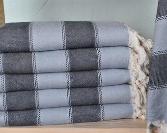 Employee Welcome Gift,  Merry Christmas Gifts, Baby Blue-Navy Blue Towel, Striped Towel, 36x65 Inches Bachelor Party Favors, Gym Towel,