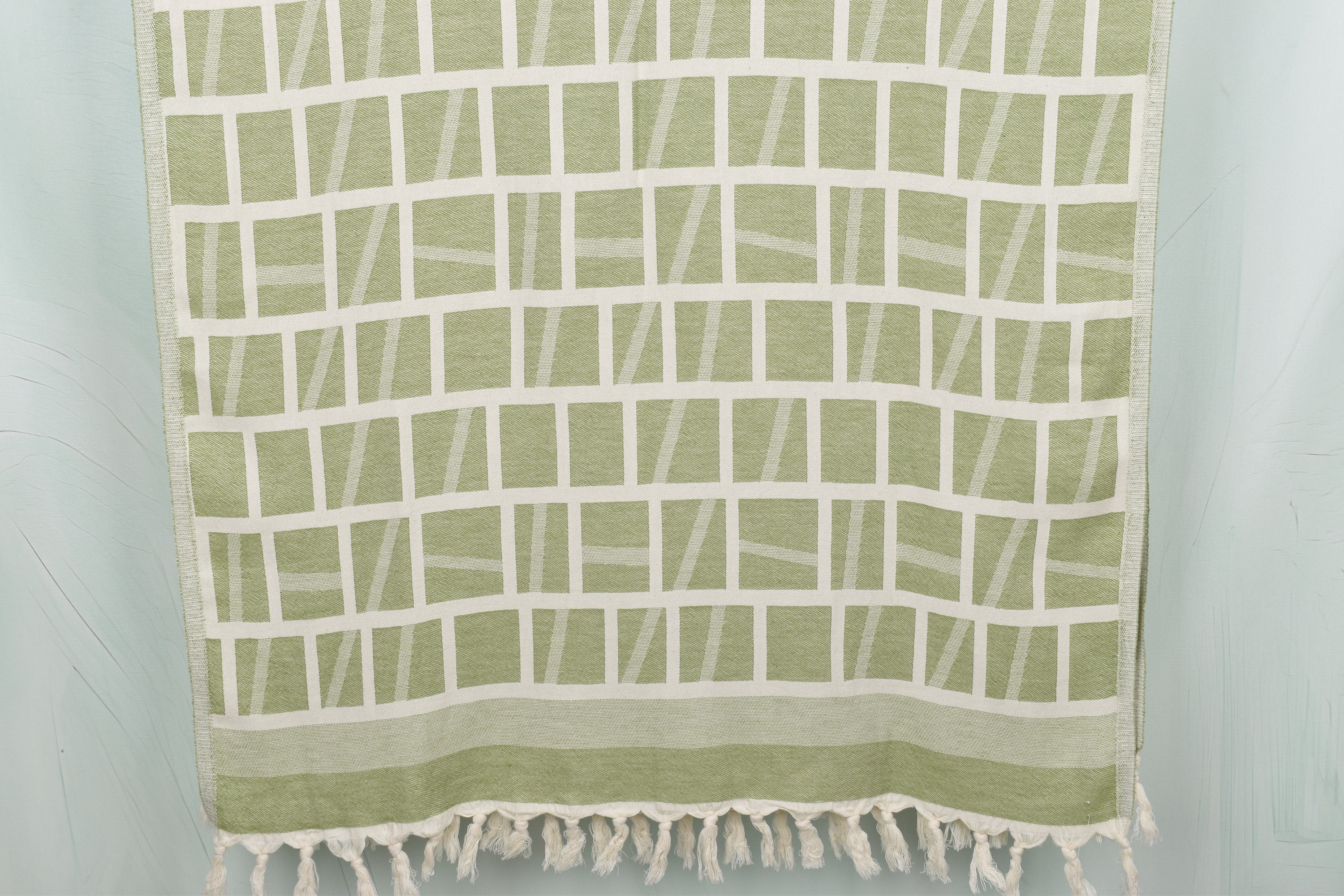 Patterned Towel, Bridal Shower Favors, 34x69 Inches Khaki Green Cotton Towel, Best Friend Gift, Monogram Beach Towel, Family Gift,