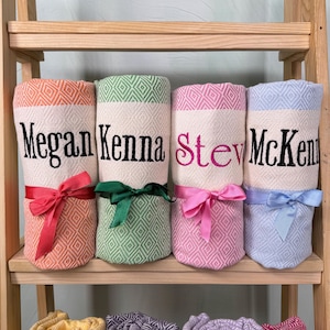 Personalized Towel, Wedding Gifts, Bachelorette Party Favor, Turkish Cotton Towel, Back to School, Beach Towel, Bachelor Favor, Bridal Gift