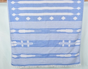 Wedding Favors for Guests, Personalized Gift for him, Blue Towel, Striped Towel, 36x69 Inches Wedding Anniversary Gift for Couple,