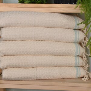Turkish Hand Towel, 18&quot;x38&quot; Mint Cotton Hand Towel, Bathroom Towels, Striped Tea Towel, Custom Hand Towel, Bridal Shower Favor,