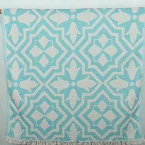 Serviette de plage, cadeaux déco, serviette à motif tulipe, cadeau personnalisé, serviette en coton vert Benetton 91,4 x 127 cm, cadeaux d'enterrement de vie de jeune fille ou de garçon