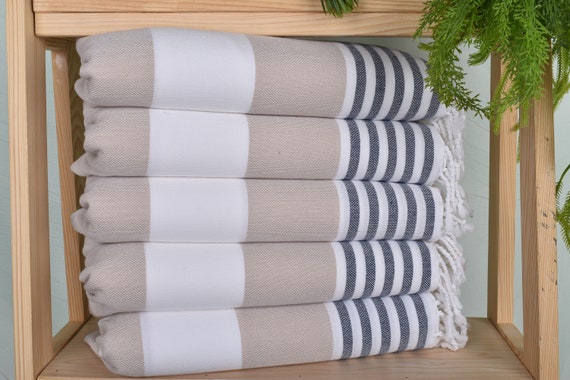 Personalized Kitchen Towel, Striped Tea Towel, Custom Hand Towel