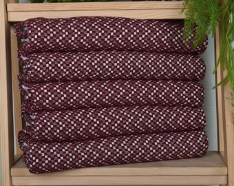 20&quot;x32&quot; Burgundy Cotton Dish Towel, Herringbone Dish Towel, Bathroom Towels, Small Bath Towels, Wedding Favors, Personalized Gift For Him,