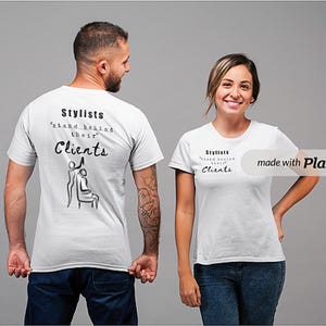 Hair Stylist Unisex Tee, Barber Chair Shirt, Hairdresser Scissors Top, Salon Apparel, Stylist Gift, Cosmetology Clothing