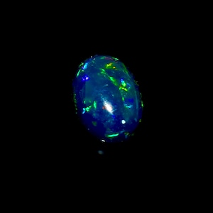 AAAAA Grade Natural Black Opal Cabochon Gemstone+Welo Fire Black Opal+ Handmade Oval Shape Opal+October Birthstone Gemstone, Size 11x8x5 MM.