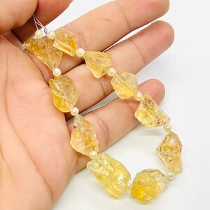 Qualità AAA 10 pezzi - Citrino naturale grezzo da 6 pollici, pietra preziosa forata, citrino grezzo, grezzo naturale, realizzazione di gioielli, prezzo all&#39;ingrosso.