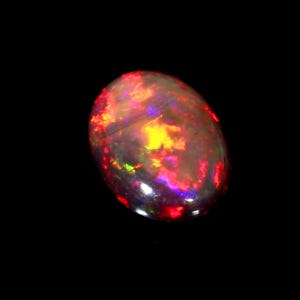 AAAAA Grade Natural Black Opal Cabochon Gemstone+Welo Fire Black Opal+ Handmade Oval Shape Opal+October Birthstone Gemstone, Size 13x10 MM.
