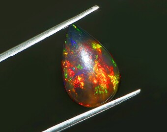 15x10x5 mm Pear Black Opal Cabochon- Opal Cabochon- Black Opal- Opal Gemstone-Multi Fire Opal-Rainbow Fire Opal- Ring Opal-Loose Black Opal.